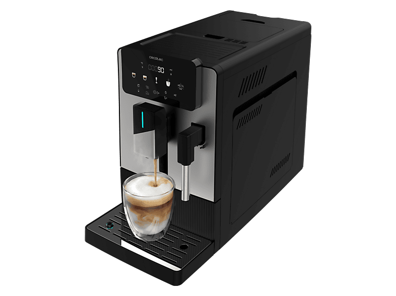 Cafetera superautomática - Cecotec Cremmaet Steam, 19 bar, 1300W, Depósito 1.1L, Molinillo cónico, Plug&Play, Vaporizador, Depósito café 150g, Negro