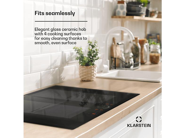 Placa de inducción - KLARSTEIN Delicatessa 70 Flex, 4 zonas, 72 cm, Negro — foto 9