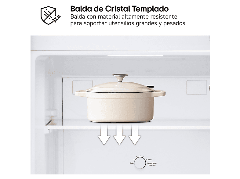 Frigorífico dos puertas - LG GTBV22PYNJ, No Frost, 144.5 cm, 217 l, Multi Air Flow™, Inox Antihuellas — foto 7
