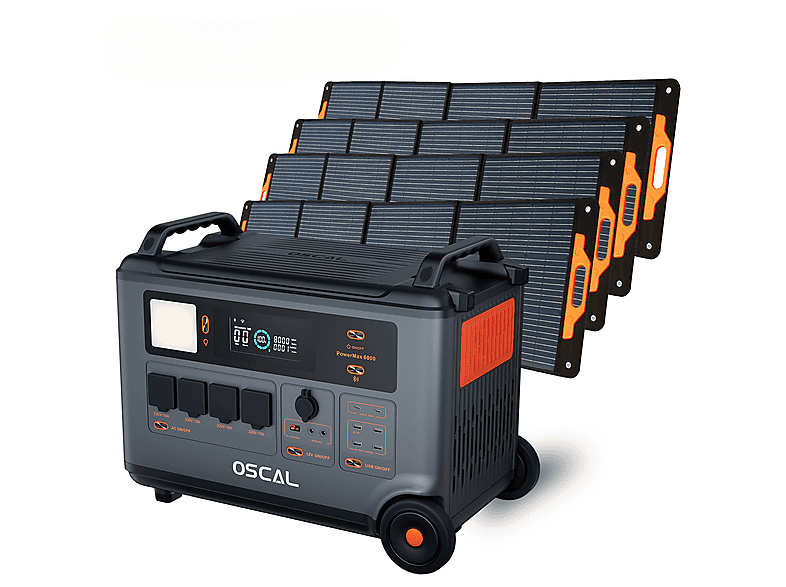 Estación de energía - OSCAL PowerMax 6000 con 4 Panel Solar de 200W