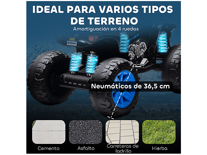 Quad eléctrico infantil - AIYAPLAY 370-412V90BU — foto 4