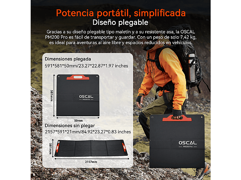 Estación de energía - OSCAL PowerMax 6000 con 2 Panel Solar de 200W — foto 10
