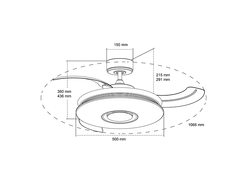 Ventilador de techo - WONDERLAMP COSMO, 18 W, 6 velocidades, Plata — foto 7