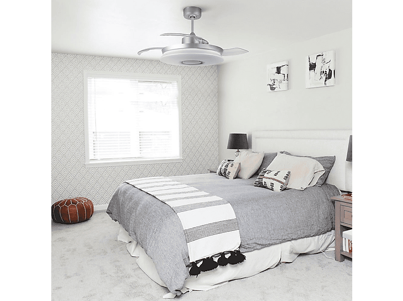Ventilador de techo - WONDERLAMP COSMO, 18 W, 6 velocidades, Plata — foto 9