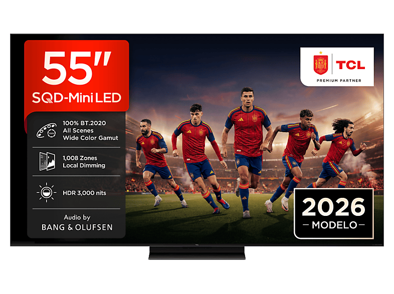 TV SQD-Mini LED 55" - TCL 55C8L, UHD 4K, MT9655, Smart TV, DVB-T2, Negro — foto 1