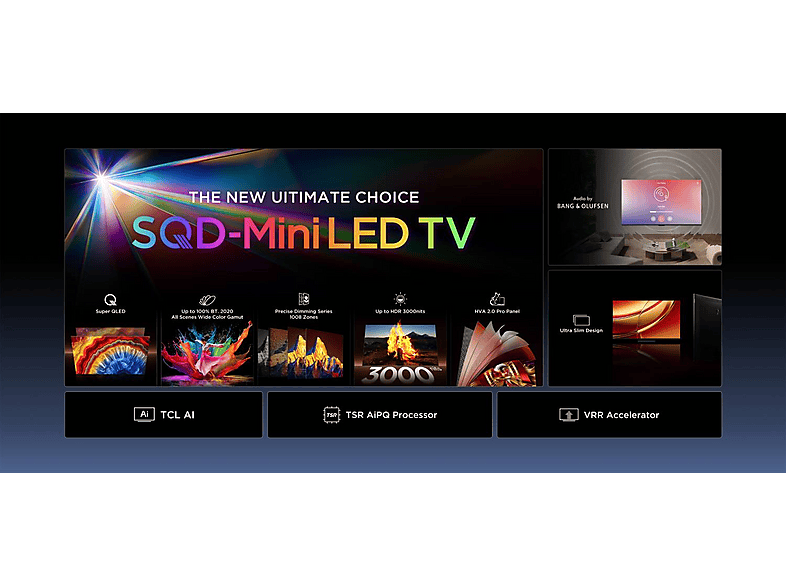 TV SQD-Mini LED 55" - TCL 55C8L, UHD 4K, MT9655, Smart TV, DVB-T2, Negro — foto 13