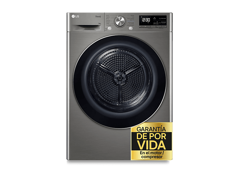 Secadora bomba de calor - LG RH90V9PV2N, Independiente, 9kg, 14 programas, Acero Inoxidable — foto 1