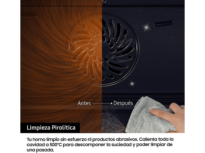 Horno - Samsung NV7B41301AS/U1, Multifunción, Pirolítico, 76l, 59.5 cm, WiFi, Inox — foto 4