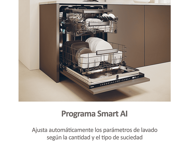 Lavavajillas integrable - Haier I-Pro Shine Series 6 XS 4A4M3PB, 14 servicios, 10 programas, 60 cm, Wi-Fi + Bluetooth, Sin panelar — foto 7