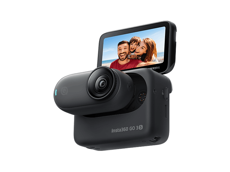 Cámara deportiva - Insta360 GO 3S, 4K, 140 min Autonomía, 140 min Autonomía, Pantalla táctil abatible 2.2", 128GB, Negro Medianoche