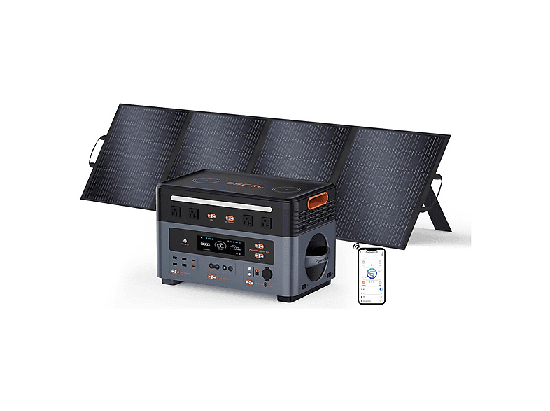 Estación de energía - OSCAL PowerMax 2400PRO con 1 panel solar de 200 W
