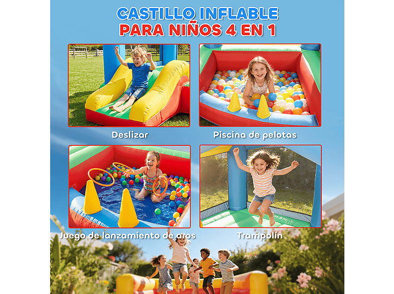 Castillo Hinchable Niños - AIYAPLAY 346-026V90MX, a partir de 3 año(s), Multicolor — foto 6