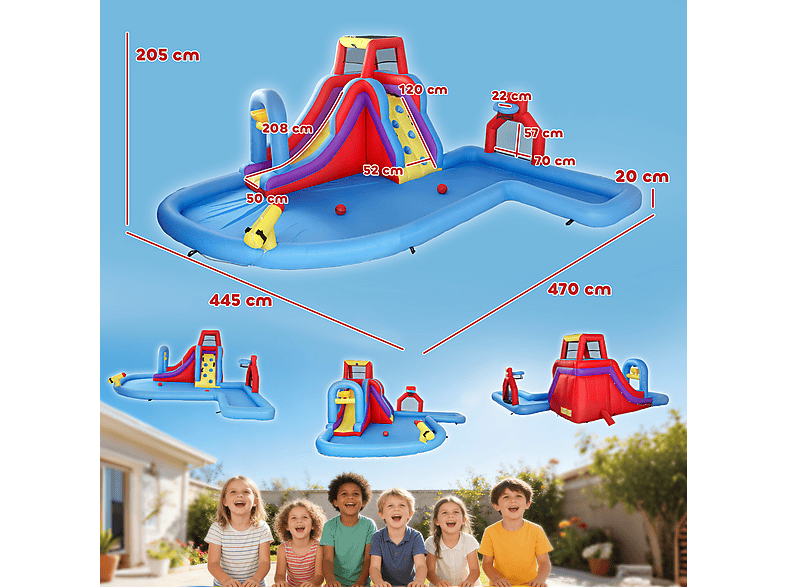 Castillo Hinchable Acuático - AIYAPLAY 346-027V90MX, a partir de 5 año(s), Multicolor — foto 3
