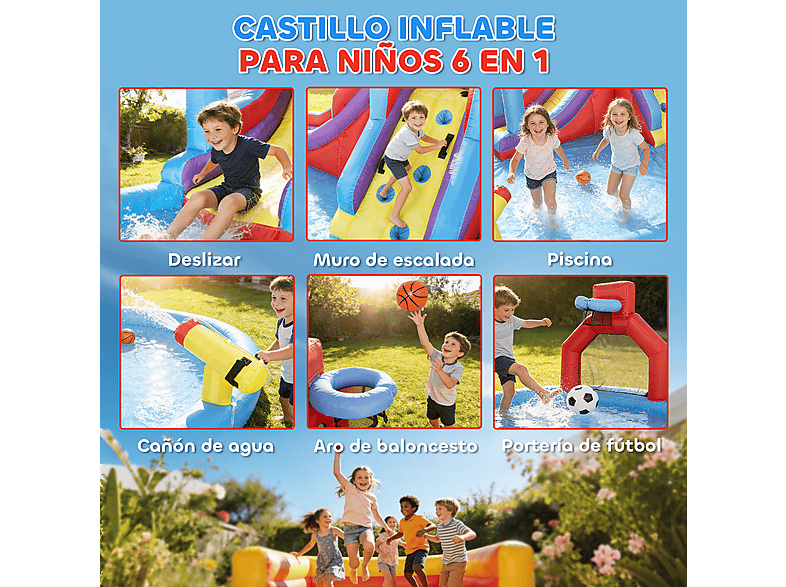 Castillo Hinchable Acuático - AIYAPLAY 346-027V90MX, a partir de 5 año(s), Multicolor — foto 6