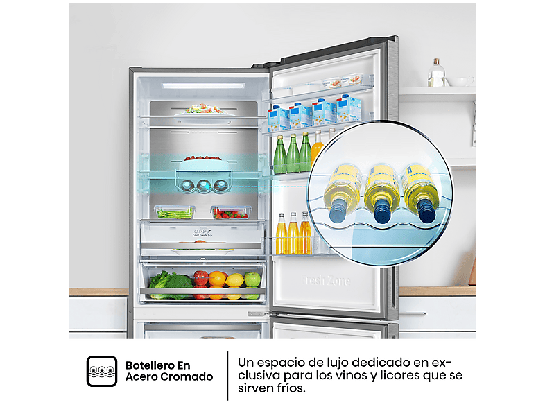 Frigorífico combi - Hisense RB645N4BID, Total No Frost, 200 cm, Ancho 70 cm, 495 l, Inverter, Multi Air Flow, Inox — foto 12