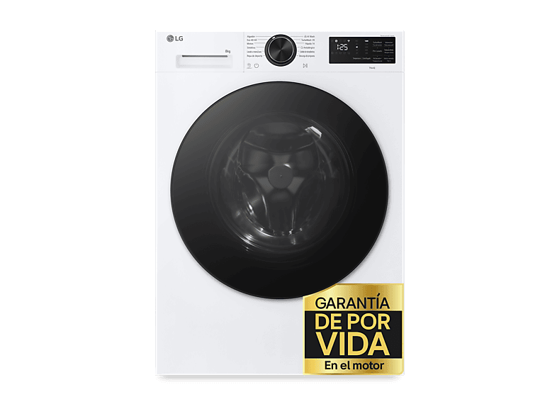 Lavadora carga frontal - LG F2X50S8TLB, 8 kg, 12 programas, Blanco