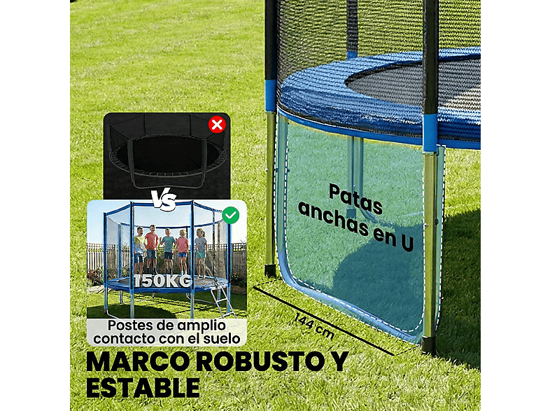 Cama Elástica Exterior - SPORTNOW A71-066V03BU, a partir de 6 año(s), Azul — foto 6