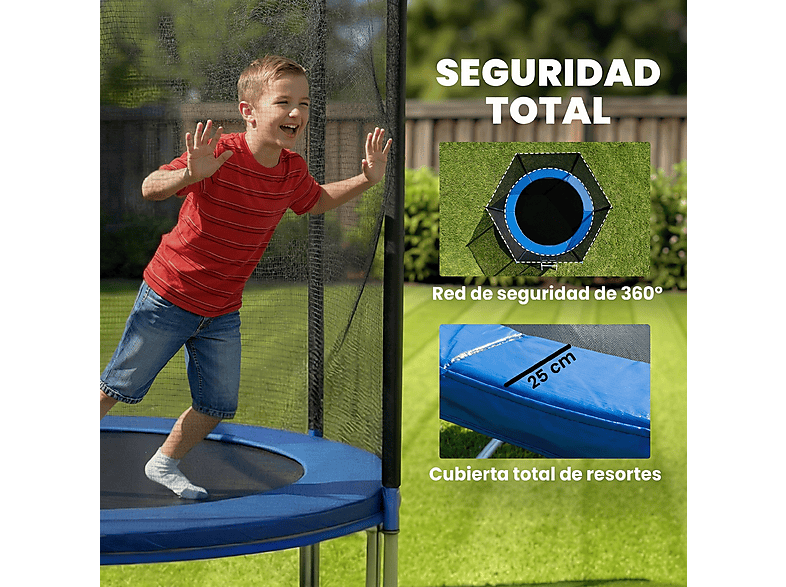 Cama Elástica Exterior - SPORTNOW A71-066V03BU, a partir de 6 año(s), Azul — foto 7