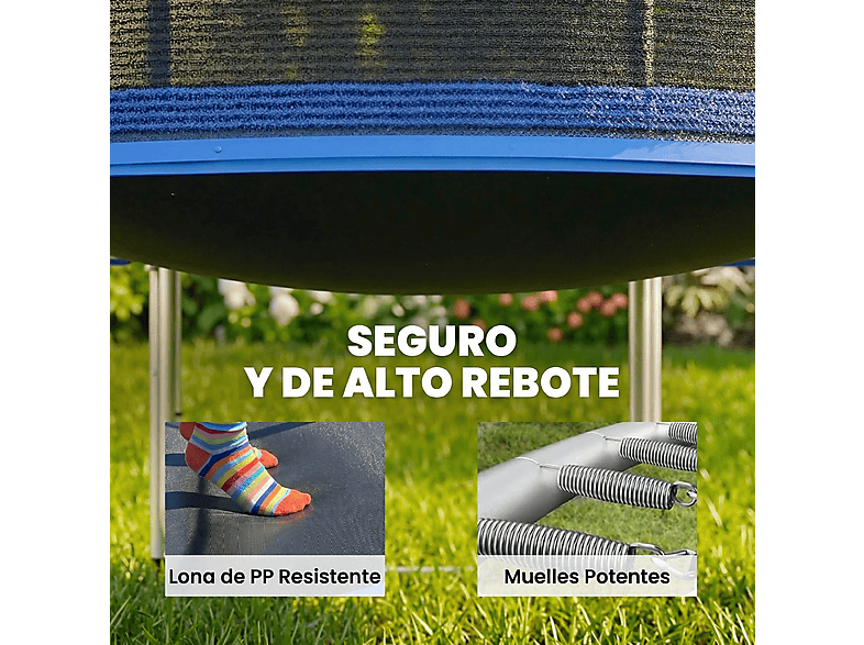 Cama Elástica Exterior - SPORTNOW A71-066V03BU, a partir de 6 año(s), Azul — foto 8
