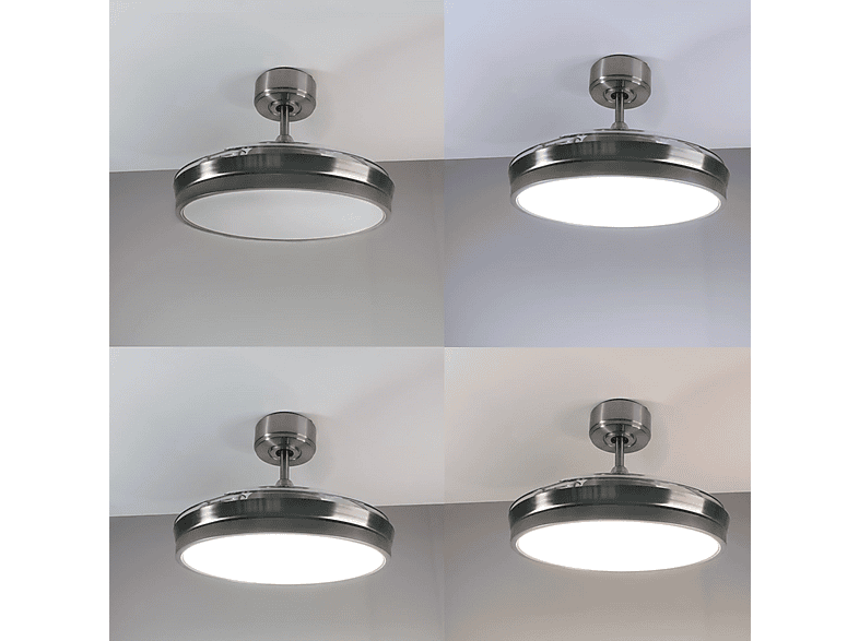 Ventilador de techo - WONDERLAMP BRANDO, 1 W, 6 velocidades, Níquel — foto 9