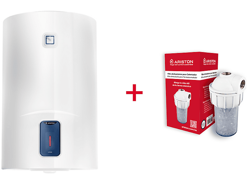 Termo Eléctrico  - LYDOS R 100 V ES EU + KIT POLIF ARISTON, 100 l, Blanco