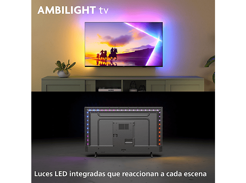 TV QLED 55" - Philips Ambilight 55PUS8510/12, UHD 4K, Titan OS, Smart TV, Pixel Precise Ultra HD, Dolby Atmos, Negro mate — foto 4