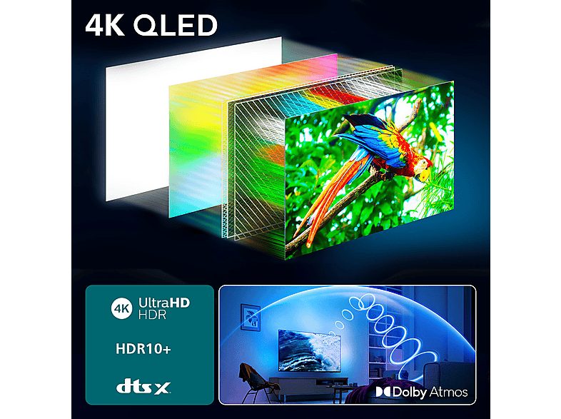 TV QLED 55" - Philips Ambilight 55PUS8510/12, UHD 4K, Titan OS, Smart TV, Pixel Precise Ultra HD, Dolby Atmos, Negro mate — foto 5