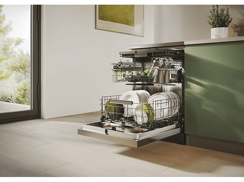 Lavavajillas - Candy Rapido' CNF 4A4S3PSX, 14 Servicios, 10 Programas, 60 cm, Motor Inverter, Wi-Fi, Inox — foto 7