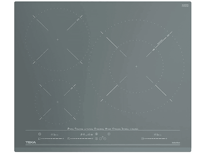 Placa de inducción - TEKA IZC 63630 MST ST STONE GREY, 3 zona(s) zonas, 600 mm, Negro