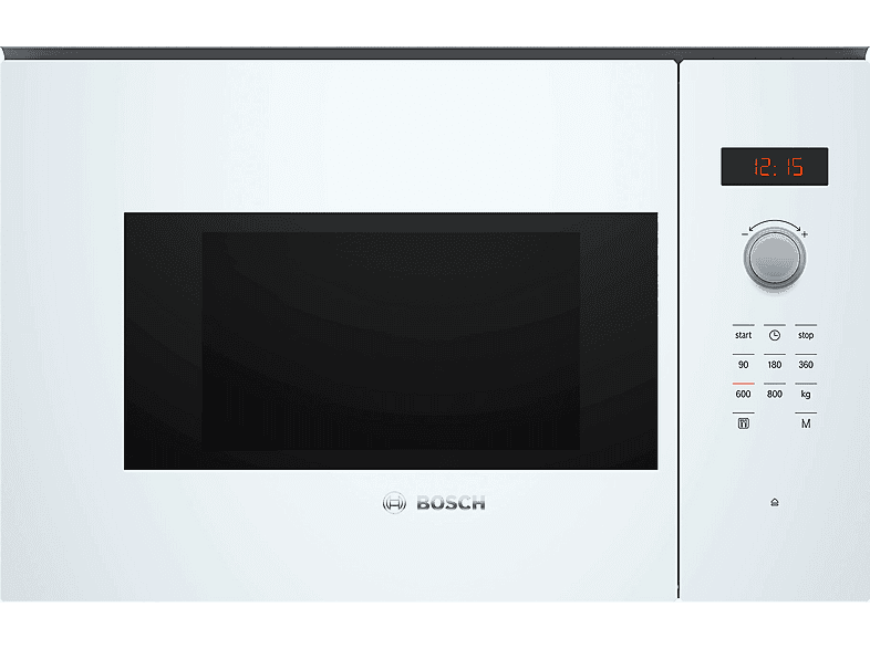 Microondas integrable - BOSCH BFL523MW1F, 800 W, 5 potencia, 20 l, Blanco