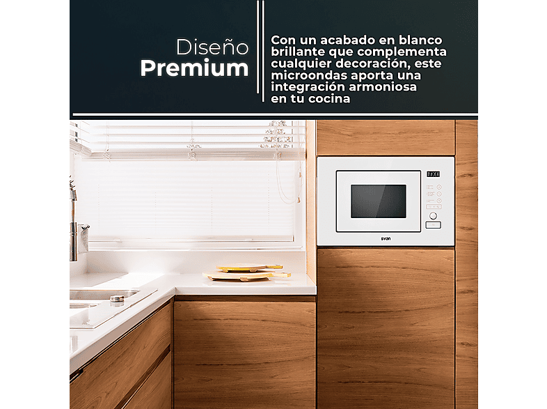 Microondas de integración - SVAN SMWI2800DGB, 800 W, 5 potencia, 20 l, Not available — foto 4
