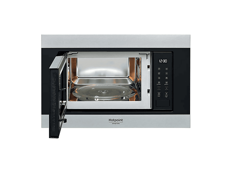 Microondas integrable - HOTPOINT MF20S IX HA.1, 6 potencia, 20 l, Negro, Acero inoxidable — foto 2