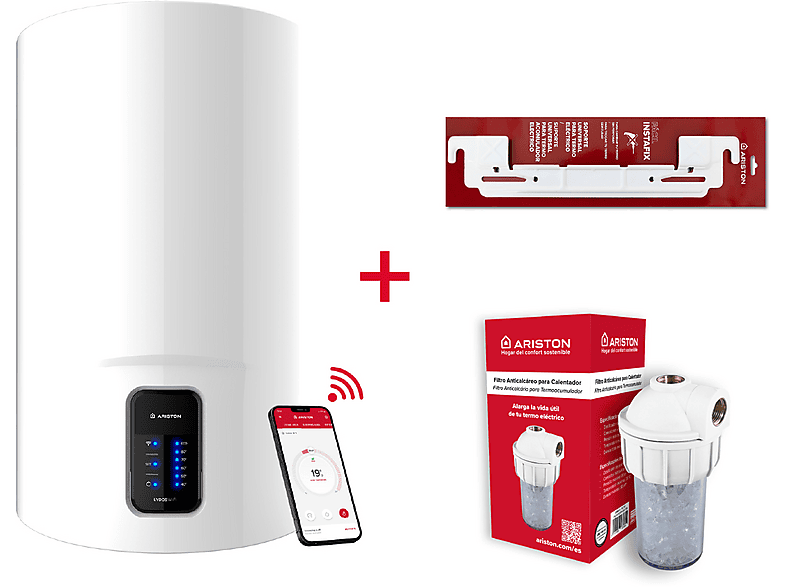 Termo Eléctrico  - LYDOS WIFI 80 V 1,5K EU + INSTA + POLIF ARISTON, 80 l, Blanco