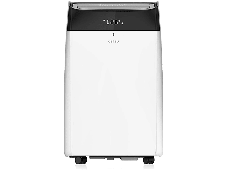 Aire acondicionado portátil - Daitsu APD-12FCX, 3009 fg/h, Velocidad de Ventilador Ajustable, 390 m³, 65 dB (A), Blanco y Negro