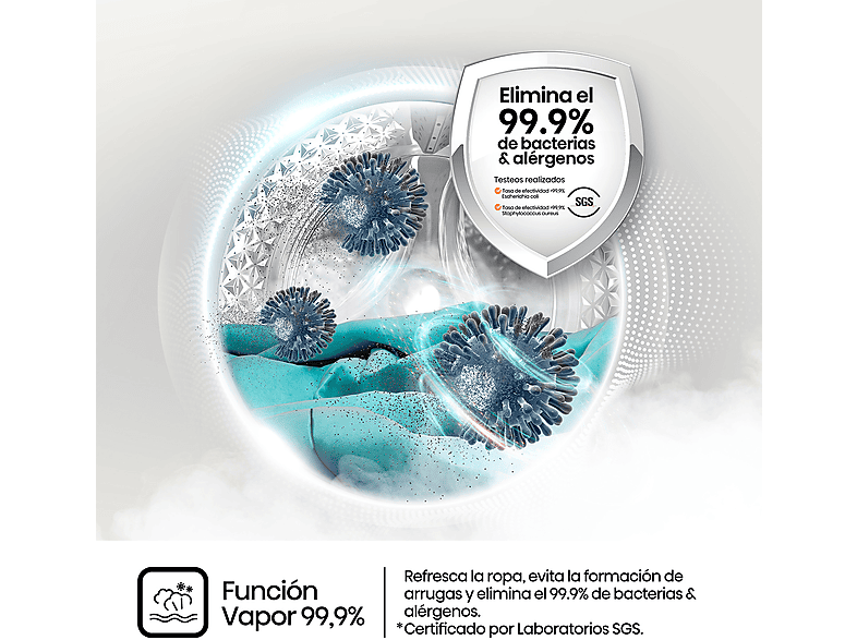 Lavadora secadora - Hisense WD3S8043BW3, 8 kg/5 kg, 1400 rpm, 16 programas. Clase A-30%, WiFi, Blanco — foto 9