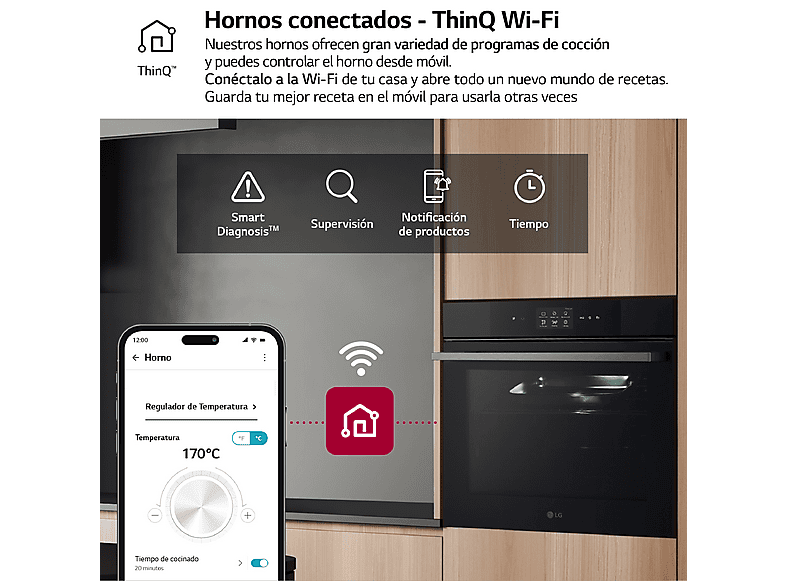Horno a vapor - LG WS9D7672WM, Multifunción, Pirolítico, 76 l, 59.2 cm, Cristal negro mate — foto 12