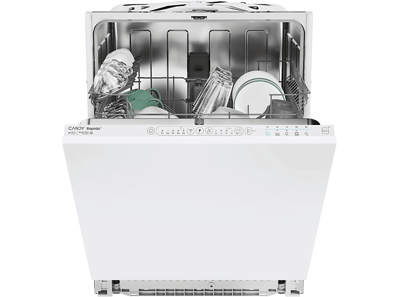 Lavavajillas Integrable - Candy Rapidó CI 3E7L0W2, 13 Servicios, 5 Programas, 60 cm, Wifi, Motor inverter, Sin panelar — foto 1
