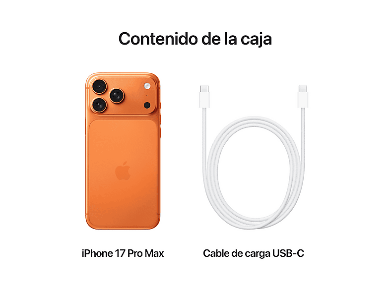 Apple iPhone 17 Pro Max, Naranja cósmico, 256 GB, 5G, 6.9" OLED Super Retina XDR, Chip A19 Pro, iOS — foto 8