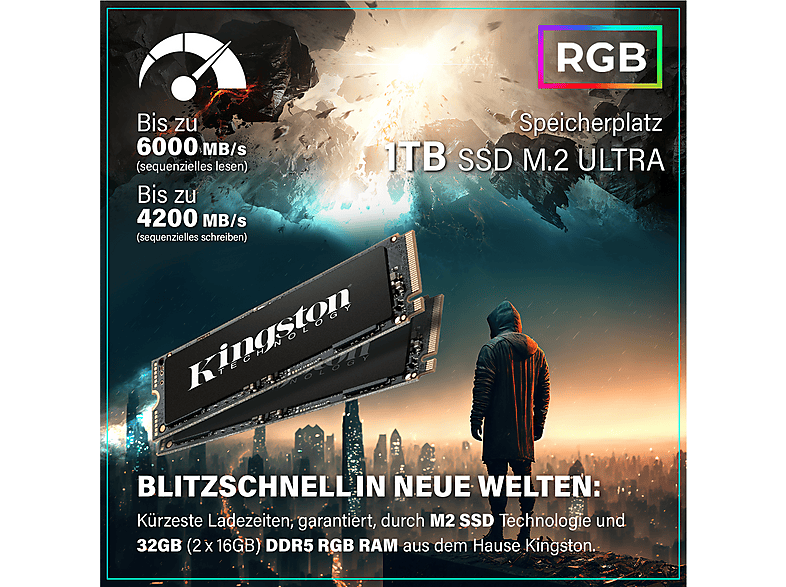 PC Gaming - GREED MK5 INTEL, Intel Core i7 12700F, 32 GB RAM, 1 TB SSD, GeForce RTX™ 5070, Windows 11 Pro, Negro — foto 5