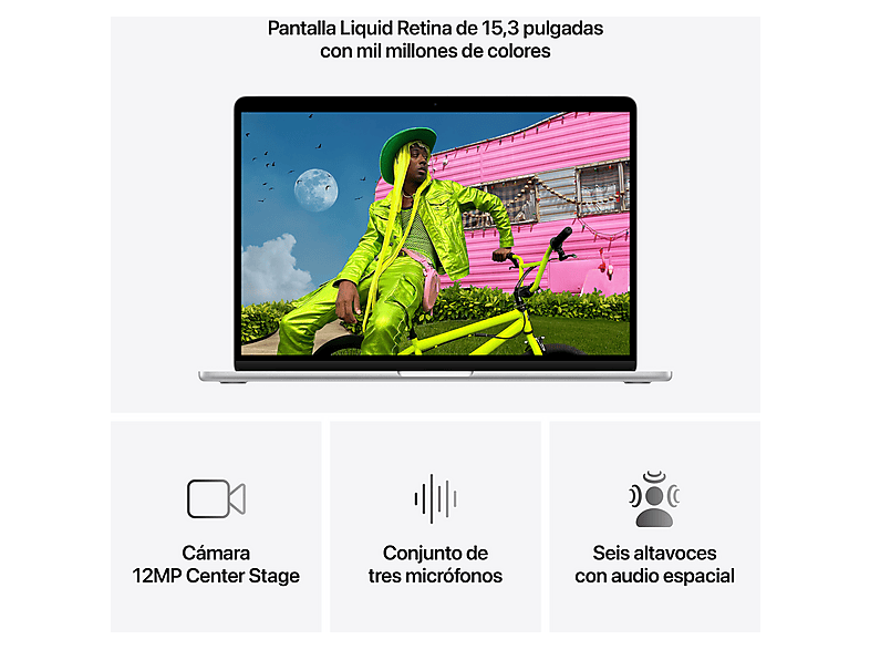 Apple MacBook Air (2026) 15.3" Retina, Chip M5 Apple, CPU de 10 núcleos, GPU de 10 núcleos, 16GB RAM, 1TB SSD, Plata, Sin cargador — foto 5