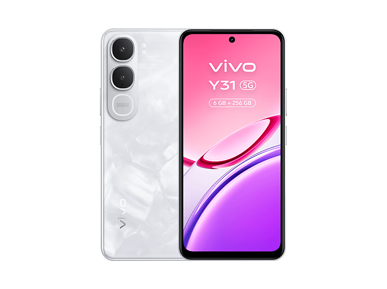 Móvil - vivo Y31, Marble White, 256GB, 6GB RAM, 6.72" LCD, Qualcomm Snapdragon®  4 Gen 2, 6500 mAh
