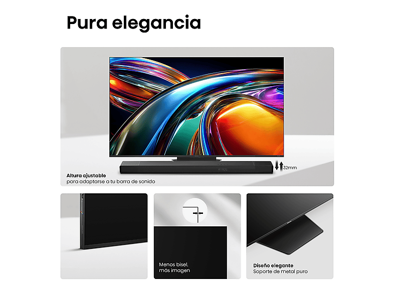 TV RGB Mini LED 75" - Hisense 75UR9S, UHD 4K, Quad Core / MT9655, Hi-View AI Engine RGB, Tuned by Devialet, Anti Reflejo, Negro — foto 11