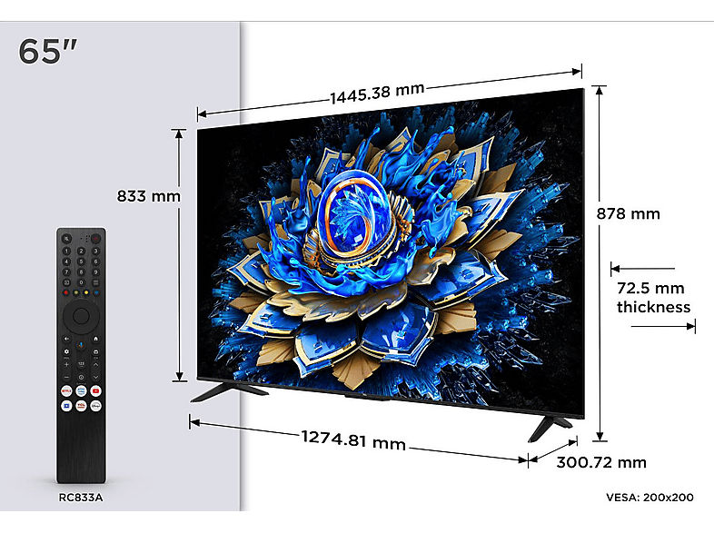 TV QLED 65" - TCL 65T69C, UHD 4K, Procesador AiPQ, Smart TV, DVB-T2, Negro — foto 10