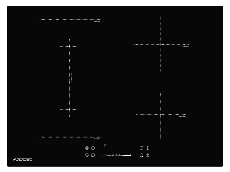 Placa de inducción - JOCEL 5601774007476, 4 zonas, 70 cm, Negro — foto 1