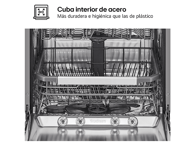 Lavavajillas integrable - LG DB476TXS, 14 servicios, 10 programas, 60 cm, TrueSteam™, Tercera bandeja, Sin panelar — foto 11