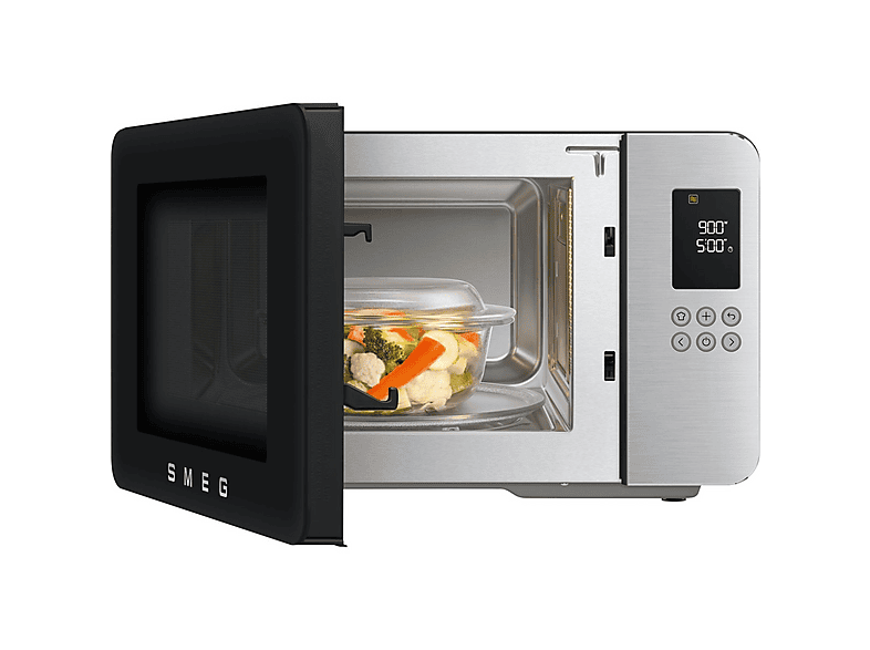 Microondas con grill - SMEG MOC01BLMEU, 1450 W, 29 l, Negro mate — foto 7