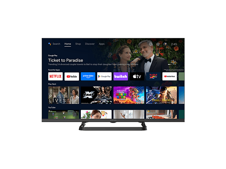 TV DLED 40" - PEAQ PTV 40AF 5025C HM, Full-HD, MSD9216, Smart TV, Android TV, Modo Hotel TV, Negro