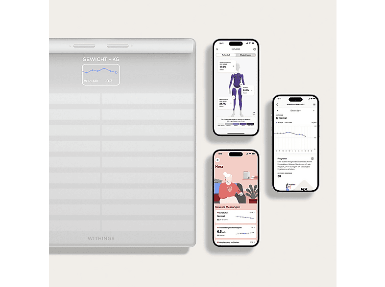 Báscula de baño - WITHINGS Body Scan, Peso máximo 200 kg, Indicador Masa Corporal (IMC), Bluetooth, Blanco — foto 8