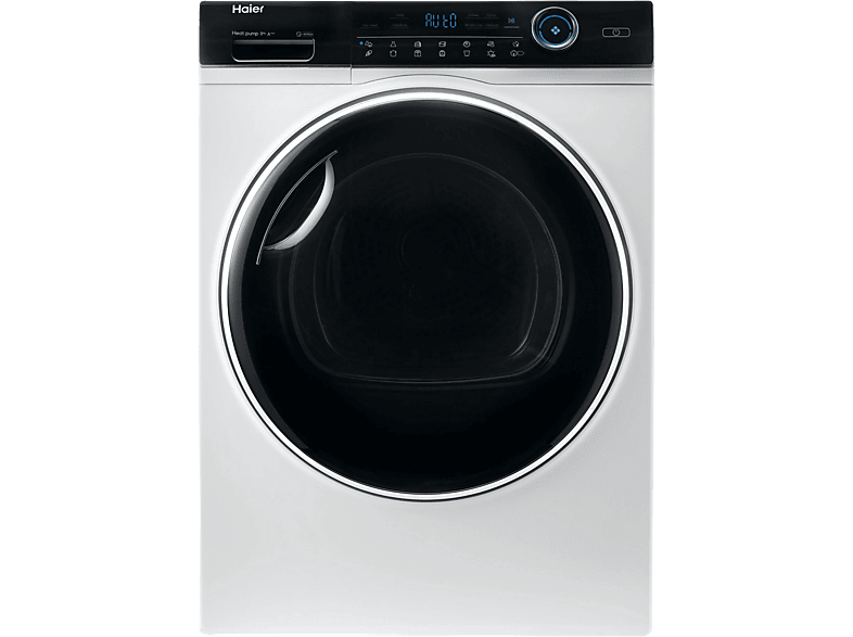 Secadora bomba de calor  - Haier I-Pro Series 7 HD90-A3979-S, 9kg, 14 programas, Tambor XL con LED, Antiarrugas, Blanco