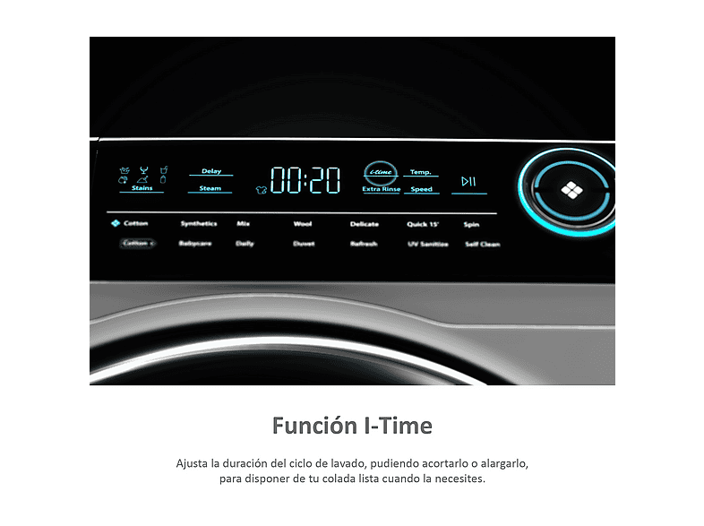 Secadora bomba de calor  - Haier I-Pro Series 7 HD90-A3979-S, 9kg, 14 programas, Tambor XL con LED, Antiarrugas, Blanco — foto 7